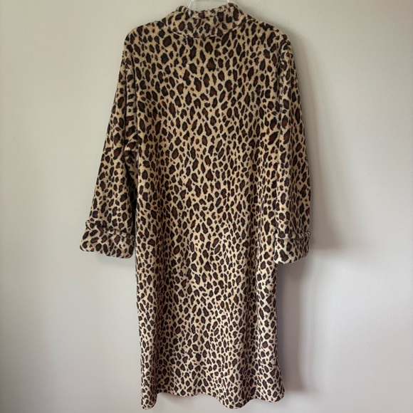 Oscar de la Renta Anmial Print Full Length Zip up Sleep Robe L/XL - Picture 5 of 5